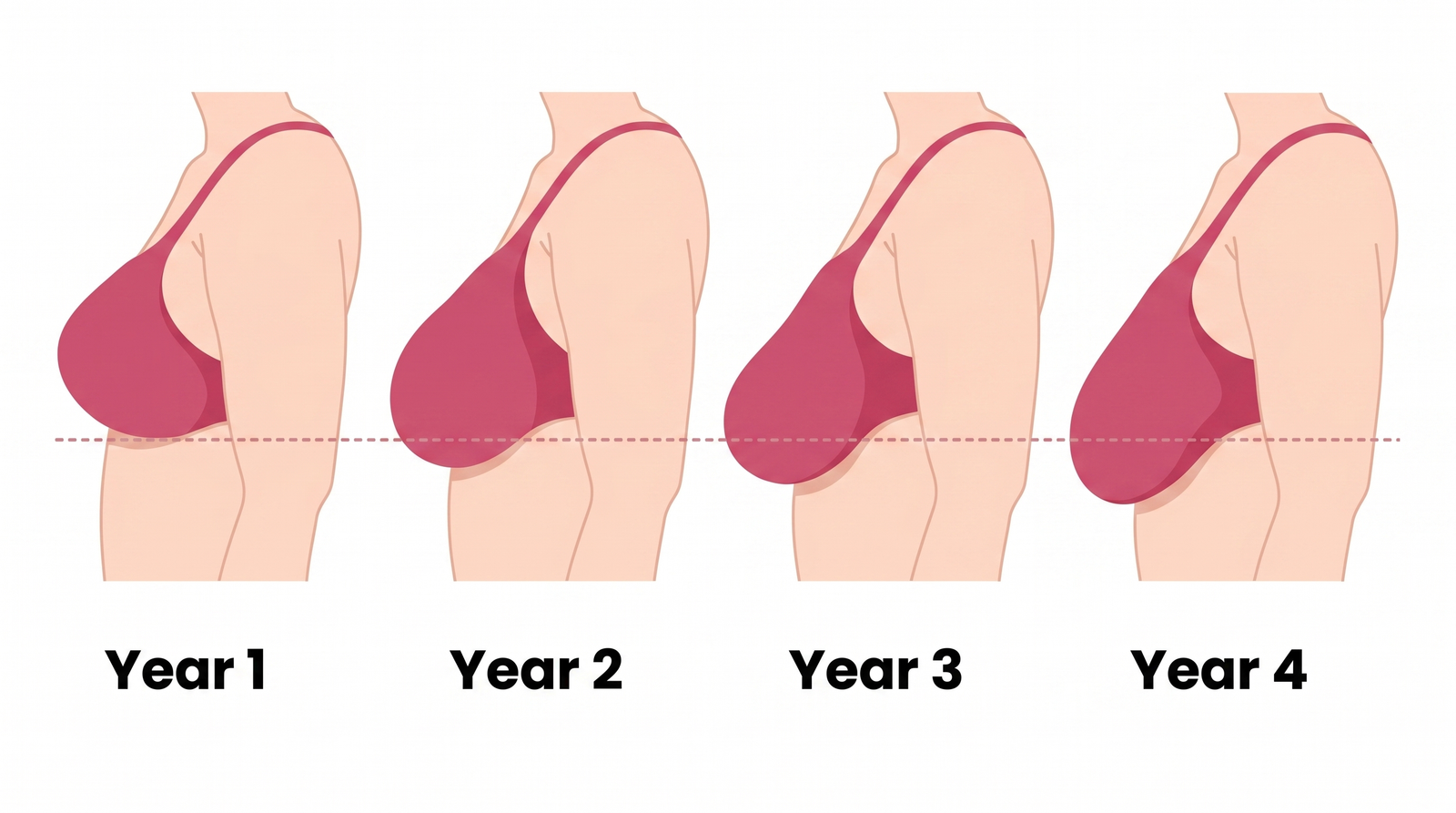 Abstract timeline illustration showing skin firmness over time